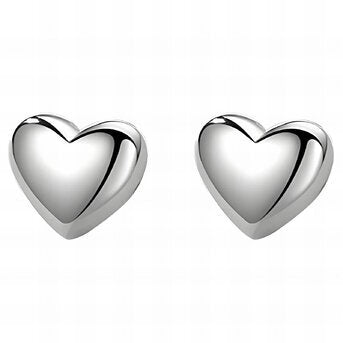 Silver Heart Studs